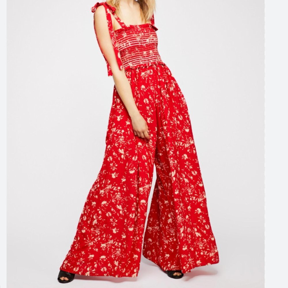 Free People Women's Color My World Floral‎ Print Jumpsuit Size: S